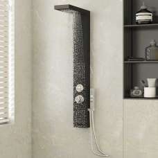 Appleton 4 Modes Shower Panel System With Shower Kit 1140mm Height - Black - UK