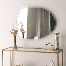Aqua Gusto Asymmetric Wall Mirror with Transparent Tempered Glass - UK