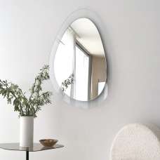 Aqua Porto Asymmetric Wall Mirror with Transparent Tempered Glass - UK