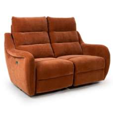 Arcata Fabric Electric Recliner 2 Seater Sofa In Cinnamon - UK