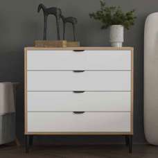 Arden Wooden Chest Of 4 Drawers in White - UK