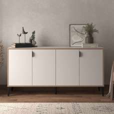 Arden Wooden Sideboard with 4 Doors in White - UK