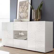 Ardent High Gloss Sideboard With 2 Doors 2 Drawers In White - UK