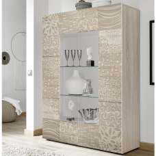 Ardent Wooden Display Cabinet With 2 Doors In Sonoma Oak - UK