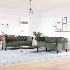 Ardino Fabric 3+2 Sofa Set In Dark Grey - UK