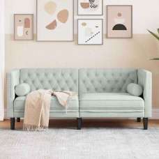 Ardino Velvet 2 Seater Sofa In Light Grey - UK
