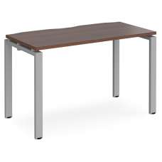 Arkos 1200mm Wooden Computer Desk In Walnut With Silver Legs - UK