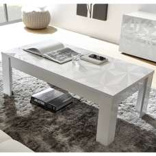 Arlon High Gloss Rectangular Coffee Table In White - UK