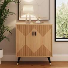 Arluneo Wooden Storage Cabinet with 2 Doors in Oak - UK