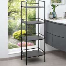 Armada Metal Shelving Unit With 4 Shelves In Black - UK