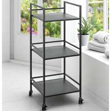 Armada Metal Shelving Unit With Wheels In Black - UK