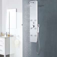 Armentia 3 Modes Shower Panel System With Shower Kit 1300mm Height - White - UK