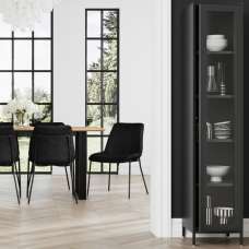 Armentia Steel Display Cabinet With 1 Glass Door - Black - UK