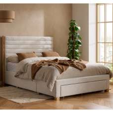 Arnhem Velvet King Size Bed With 3 Drawers In Grey - UK