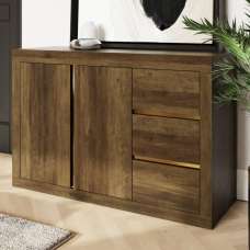Arnhem Wooden Sideboard With 2 Drawers 2 Doors - Knotty Oak - UK
