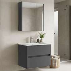 Arno Small Wooden Bathroom Furniture Set with 2 Doors 2 Drawers in Grey - UK