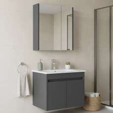 Arno Small Wooden Bathroom Furniture Set with 4 Doors in Grey - UK