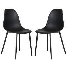Arta Curve Black Plastic Dining Chairs In Pair - UK