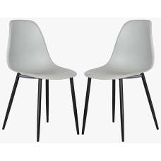 Arta Curve Light Grey Plastic Dining Chairs In Pair - UK