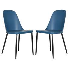Arta Duo Blue Plastic Dining Chairs In Pair - UK