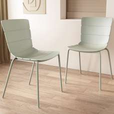 Arta Plastic Dining Chairs In Pair - Green - UK
