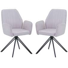 Arta Fabric Dining Chairs In Pair - Natural - UK