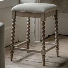 Arta Fabric Square Bar Stool In Natural - UK