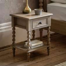 Arta Wooden Bedside Cabinet With 1 Drawer In Natural - UK