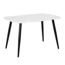 Arta Wooden Rectangular Dining Table In White - UK