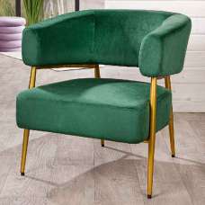 Artevia Velvet Armchair In Green And Gold - UK