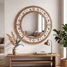 Artmat Wooden Round Wall Mirror in Wenge - UK