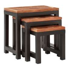Artok Wooden Nest Of 3 Tables In Natural - UK