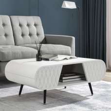Asaka Wooden Coffee Table With Shelf In Grey Mist - UK