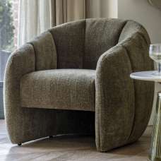 Ascoli Faux Leather Tub Chair In Moss Green - UK