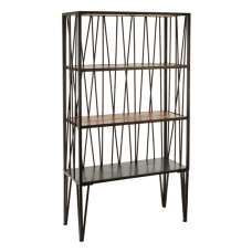 Ashbling 3 Tiers Wooden Shelving Unit In Natural And Black - UK