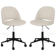Ashford Fabric Office Chairs With Black Steel Base - Beige - UK