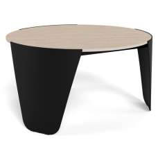 Ashland Ceramic Coffee Table With Black Steel Base - Beige - UK