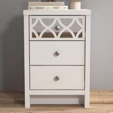 Asmara Wooden Bedside Cabinet With 3 Drawers In White - UK
