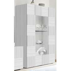 Aleta Wooden Display Cabinet In Eucalyptus Oak With 2 Doors - UK
