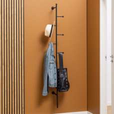 Aspin Metal Wall Hung Coat Hanger In Black - UK