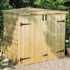 Assington Wooden Garden Double Bin Store In Natural - UK