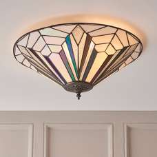 Astoria 2 Lights Large Flush Ceiling Light In Dark Bronze - UK
