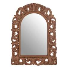 Astoya Arc Leaf Wall Mirror In Antique Brown - UK