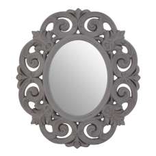 Astoya Scroll Design Wall Mirror In Antique Grey - UK
