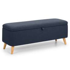 Abana Linen Fabric Storage Blanket Box In Blue - UK