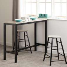 Alsip Concrete Effect Wooden Breakfast Bar Table With 2 Stools - UK