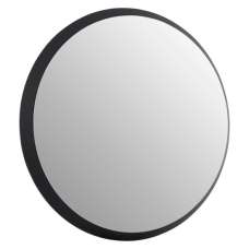 Athens Medium Round Wall Bedroom Mirror In Black Frame - UK