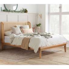 Atlanta Rattan Wooden King Size Bed In Oak - UK