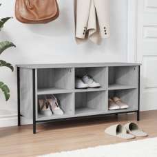 Atlanta Shoe Storage Bench 6 Compartments In Grey Sonoma Oak - UK
