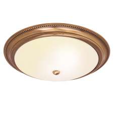 Atlas 2 Lights Flush Ceiling Light In Antique Brass - UK